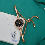 Women's Rhinestone Cut Thin Small-Dial Bracelet Watch