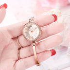 Women's Rhinestone Cut Thin Small-Dial Bracelet Watch