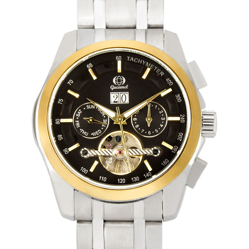 GESMART Men's Multifunction Tourbillon Skeleton Automatic Mechanical Watch Luminous Wristwatch