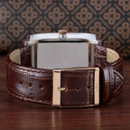 GESMART Men's Square Quartz Watch Calendar Water Resistant Stainless Steel 316L Case Fashion