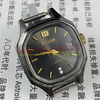 HAIDA 24mm manual mechanical lady watch with black dial and octagonal case, 17 jewels for precise timekeeping.