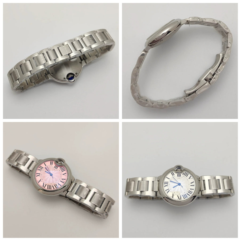 Ladies 33mm Watch Stainless Steel Case Bracelet Non-Luminous Hands NH05 Movement