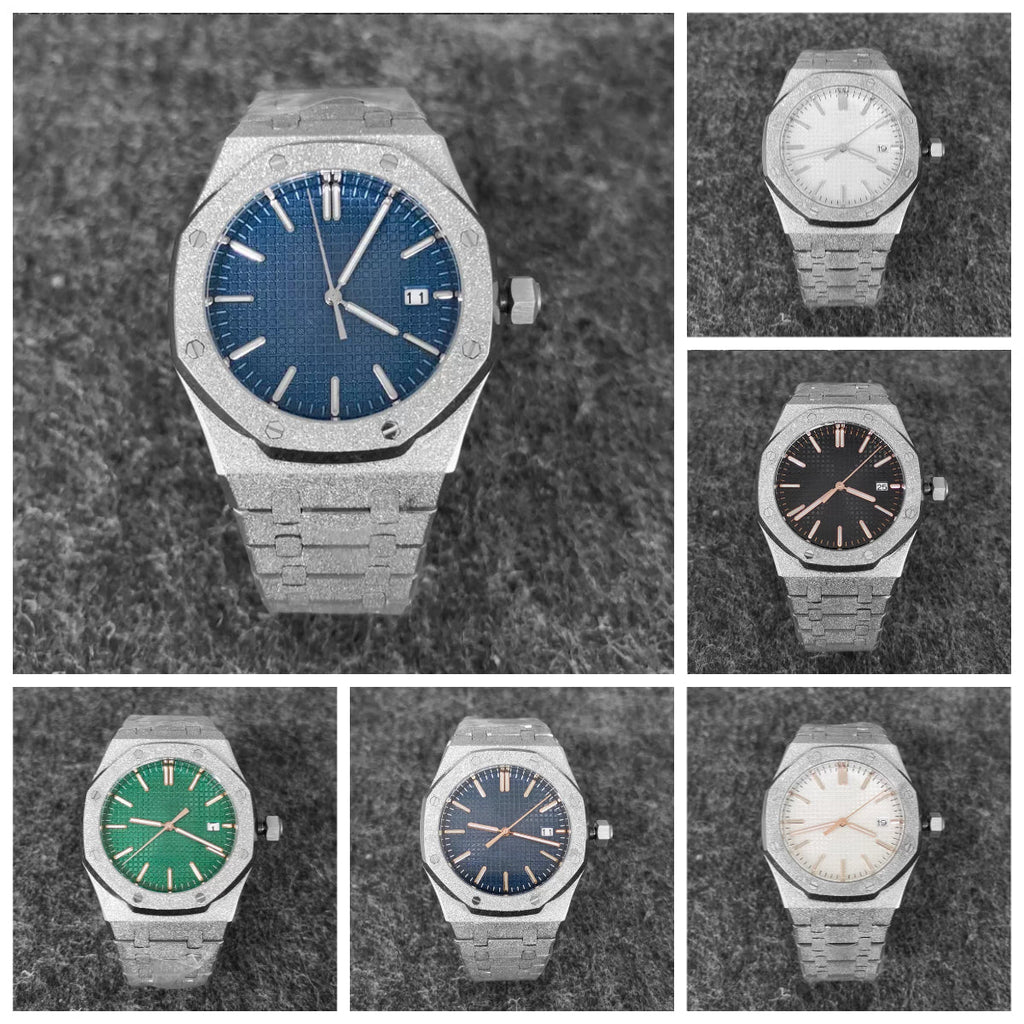 No Logo Men's Octagonal Starry Sand Automatic Watch Steel Butterfly Clasp NH35