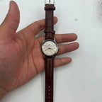 36mm Beijing Double Rhomb manual mechanical watch with silver case and silver hour markers, classic design.