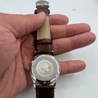 Beijing 36mm Double Rhomb watch with silver case, manual movement, and silver nail markers for classic style.