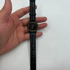 34mm Shanghai Factory manual mechanical watch with black dial, 19 jewels, shock-resistant design