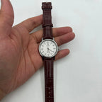 37mm China Baihua manual mechanical watch with silver dial, 19 jewels, shock-resistant design.