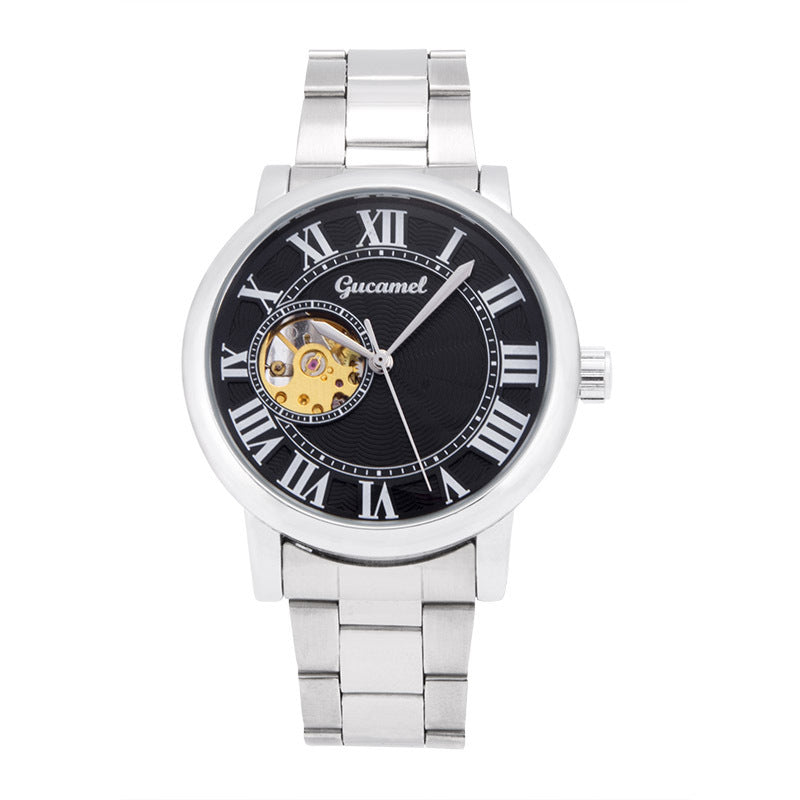 GESMART Men's Roman Numeral Skeleton Automatic Mechanical Watch Fashion Trendy