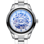 GESMART Men's Automatic Mechanical Watch Steel Band Skeleton Exhibition Case Back Business