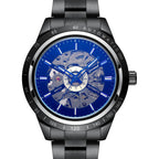 GESMART Men's Automatic Mechanical Watch Steel Band Skeleton Exhibition Case Back Business