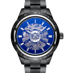 GESMART Men's Automatic Mechanical Watch Steel Band Skeleton Exhibition Case Back Business
