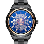 GESMART Men's Automatic Mechanical Watch Steel Band Skeleton Exhibition Case Back Business