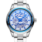 GESMART Men's Automatic Mechanical Watch Steel Band Skeleton Exhibition Case Back Business