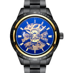 GESMART Men's Automatic Mechanical Watch Steel Band Skeleton Exhibition Case Back Business