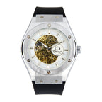 GESMART Men's New Automatic Mechanical Watch Silicone Band Business Trendy Wristwatch