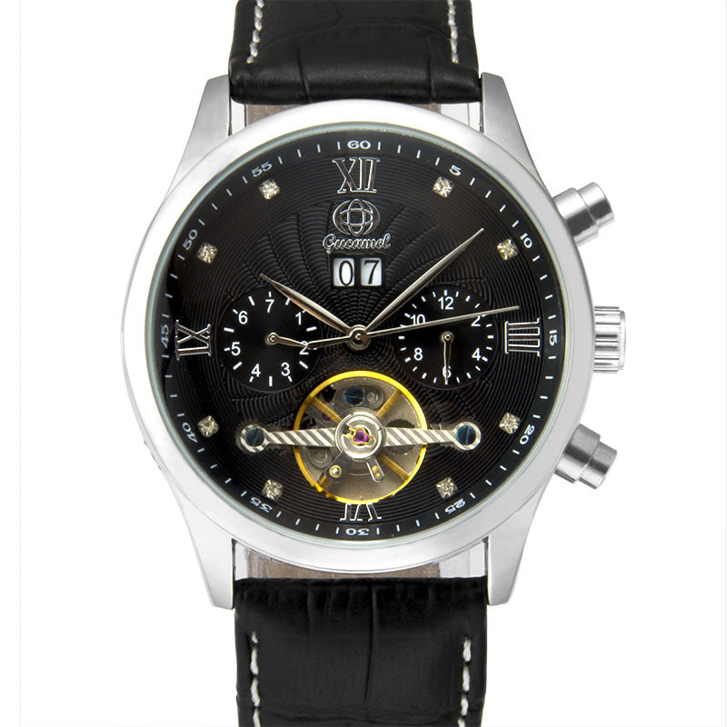 GESMART Men's Tourbillon Automatic Mechanical Watch Calendar Multifunction Business