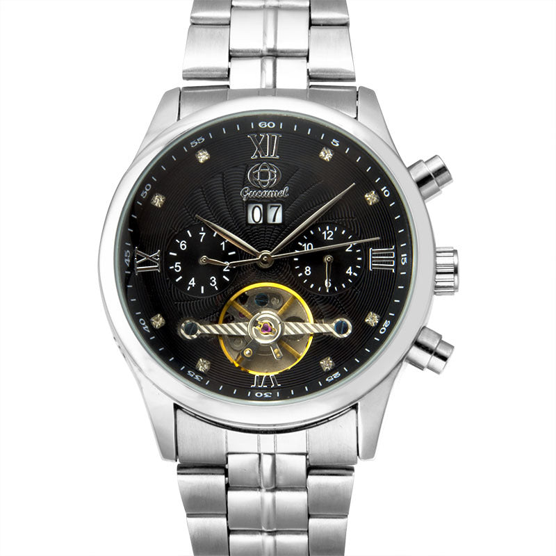 GESMART Men's Tourbillon Automatic Mechanical Watch Calendar Multifunction Business