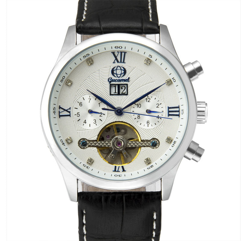 GESMART Men's Tourbillon Automatic Mechanical Watch Calendar Multifunction Business