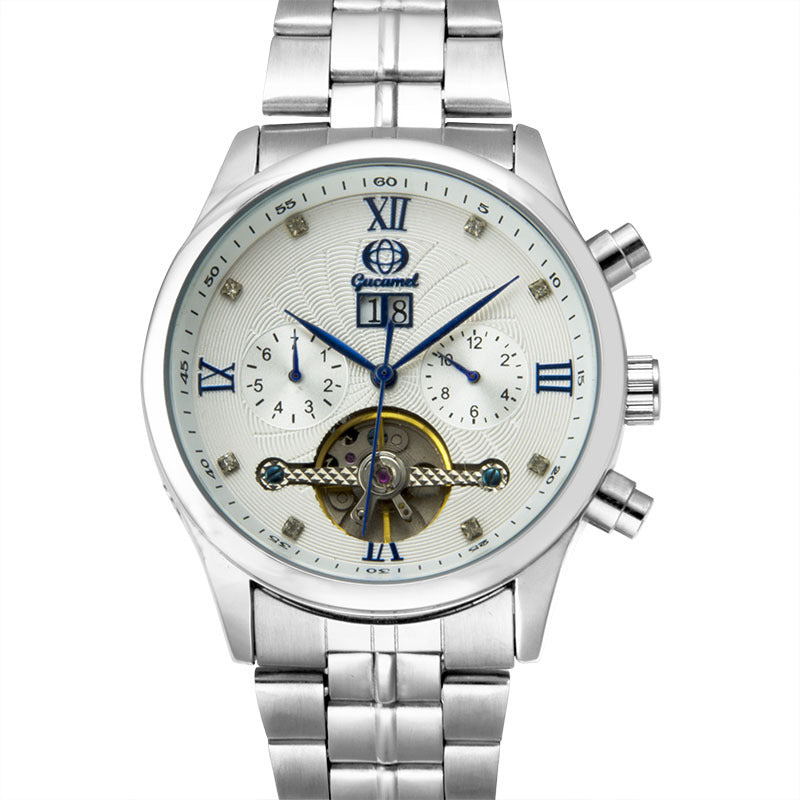 GESMART Men's Tourbillon Automatic Mechanical Watch Calendar Multifunction Business