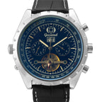 GESMART Men's Tourbillon Mechanical Watch Exhibition Case Back Luminous Leather Band Sports