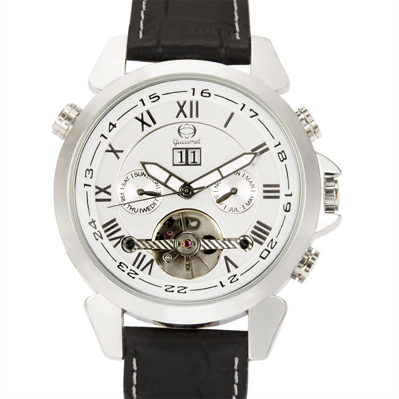 GESMART Men's High End Tourbillon Automatic Mechanical Watch Calendar Multifunction