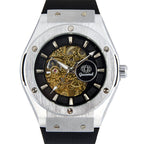GESMART Men's New Automatic Mechanical Watch Silicone Band Business Trendy Wristwatch