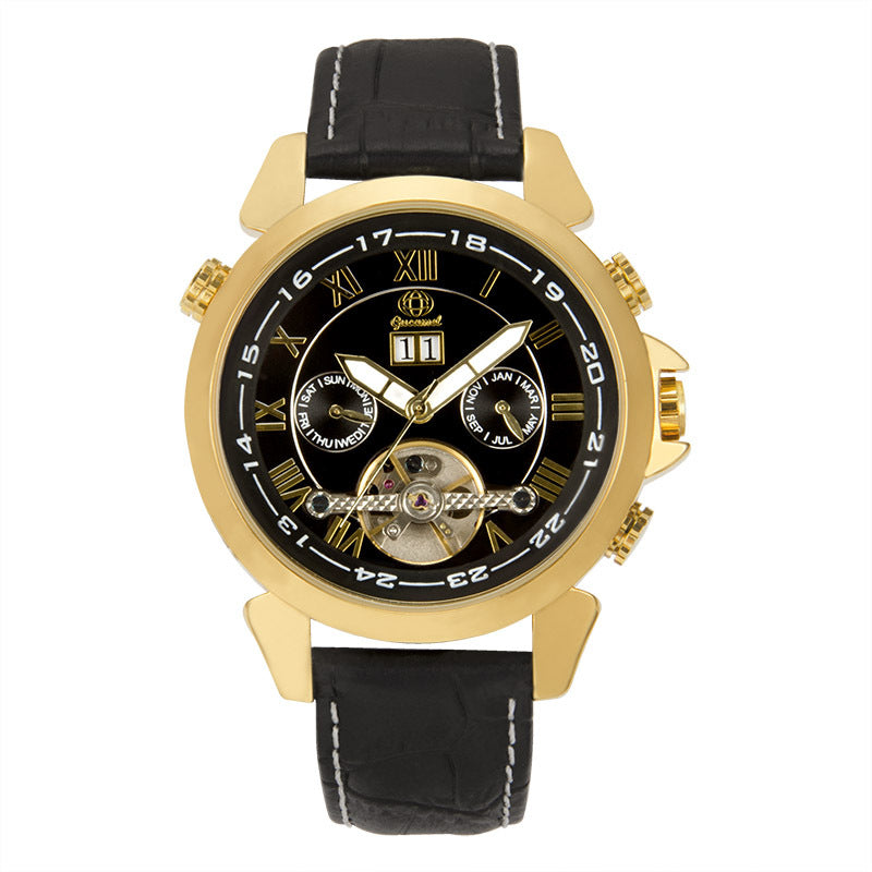 GESMART Men's High End Tourbillon Automatic Mechanical Watch Calendar Multifunction