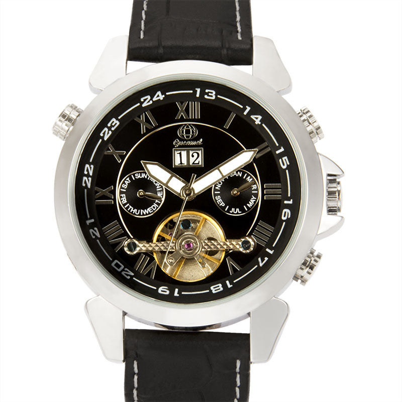 GESMART Men's High End Tourbillon Automatic Mechanical Watch Calendar Multifunction