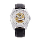 GESMART Men's Skeleton Automatic Mechanical Watch Leather Band Business Fashion