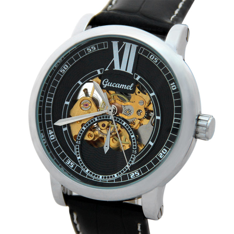 GESMART Men's Automatic Mechanical Watch Skeleton Exhibition Case Back Self Winding