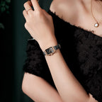 GESMART Women's Square Minimalist Watch Peacock Green Texture Dial Small Green Ladies Wristwatch