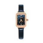 GESMART Women's Square Minimalist Watch Peacock Green Texture Dial Small Green Ladies Wristwatch