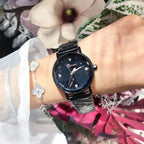 Women's Starry-Sky Rhinestone Copper-Case Steel Quartz Watch