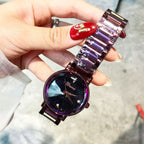 Women's Starry-Sky Rhinestone Copper-Case Steel Quartz Watch