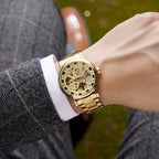 GESMART Men's Automatic Mechanical Watch Skeleton Exhibition Case Back