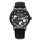 GESMART Men's Hand Winding Mechanical Skeleton Watch Exhibition Case Back Casual Fashion