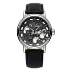 GESMART Men's Hand Winding Mechanical Skeleton Watch Exhibition Case Back Casual Fashion