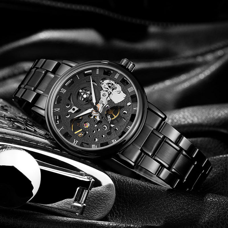 GESMART Men's Automatic Mechanical Watch Skeleton Exhibition Case Back