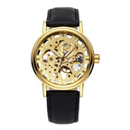GESMART Men's Hand Winding Mechanical Skeleton Watch Exhibition Case Back Casual Fashion