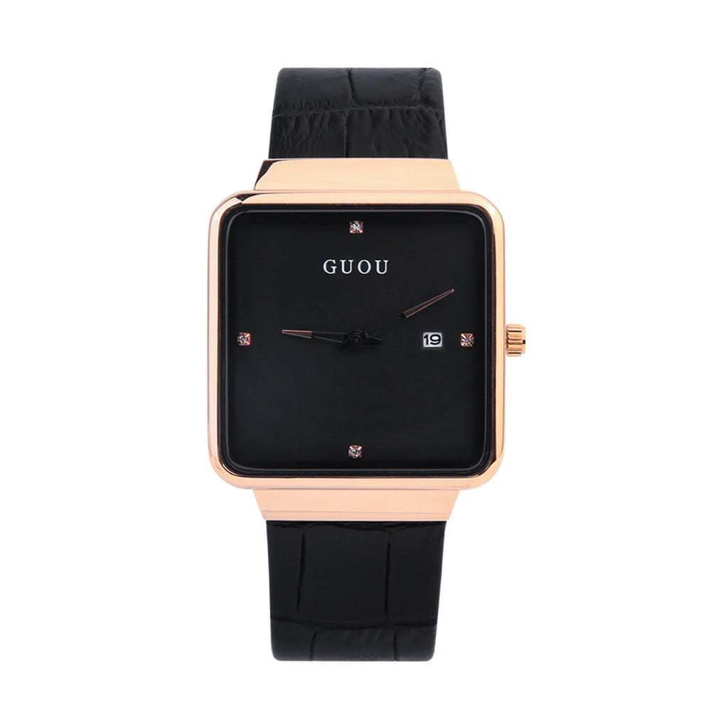 GESMART Women's Square Dial Calendar Quartz Watch Leather Band Minimalist Elegant Ladies Wristwatch