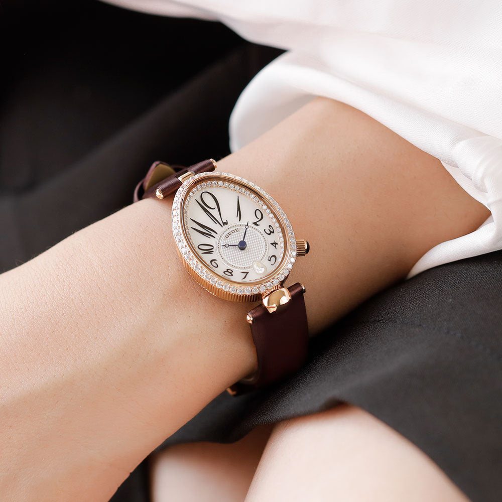 Women's Teardrop-Shaped Rhinestone Waterproof Quartz Watch