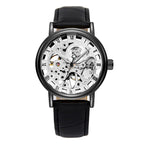GESMART Men's Hand Winding Mechanical Skeleton Watch Exhibition Case Back Casual Fashion