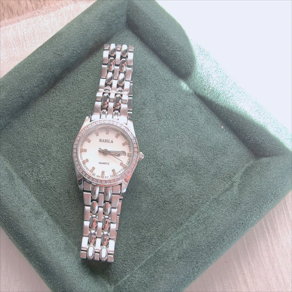 Babila Ladies Quartz Watch Steel Bracelet Large Dial Fashion Office Elegant