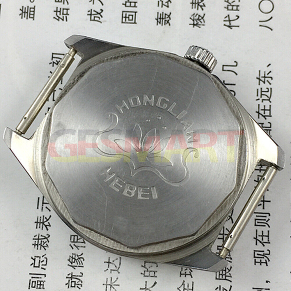 HONGLIAN 32mm manual mechanical watch with 17 jewels, golden nail markers, and grey dial.