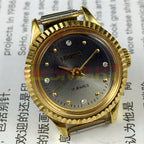 24mm SHANGHAI HAIDA ladies watch with manual mechanical movement, 17 jewels, and diamond nail accents.