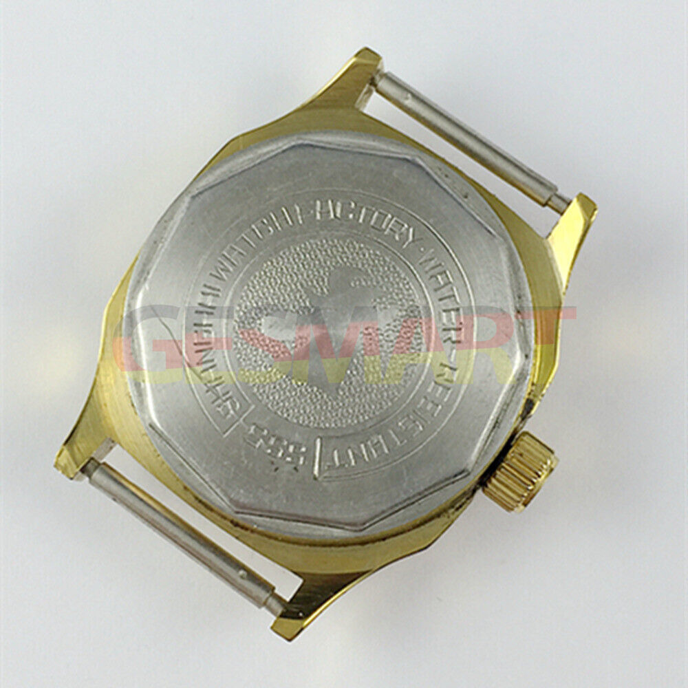 SHANGHAI JINJI 26mm manual mechanical lady watch with 17 jewels in elegant golden octagonal case.