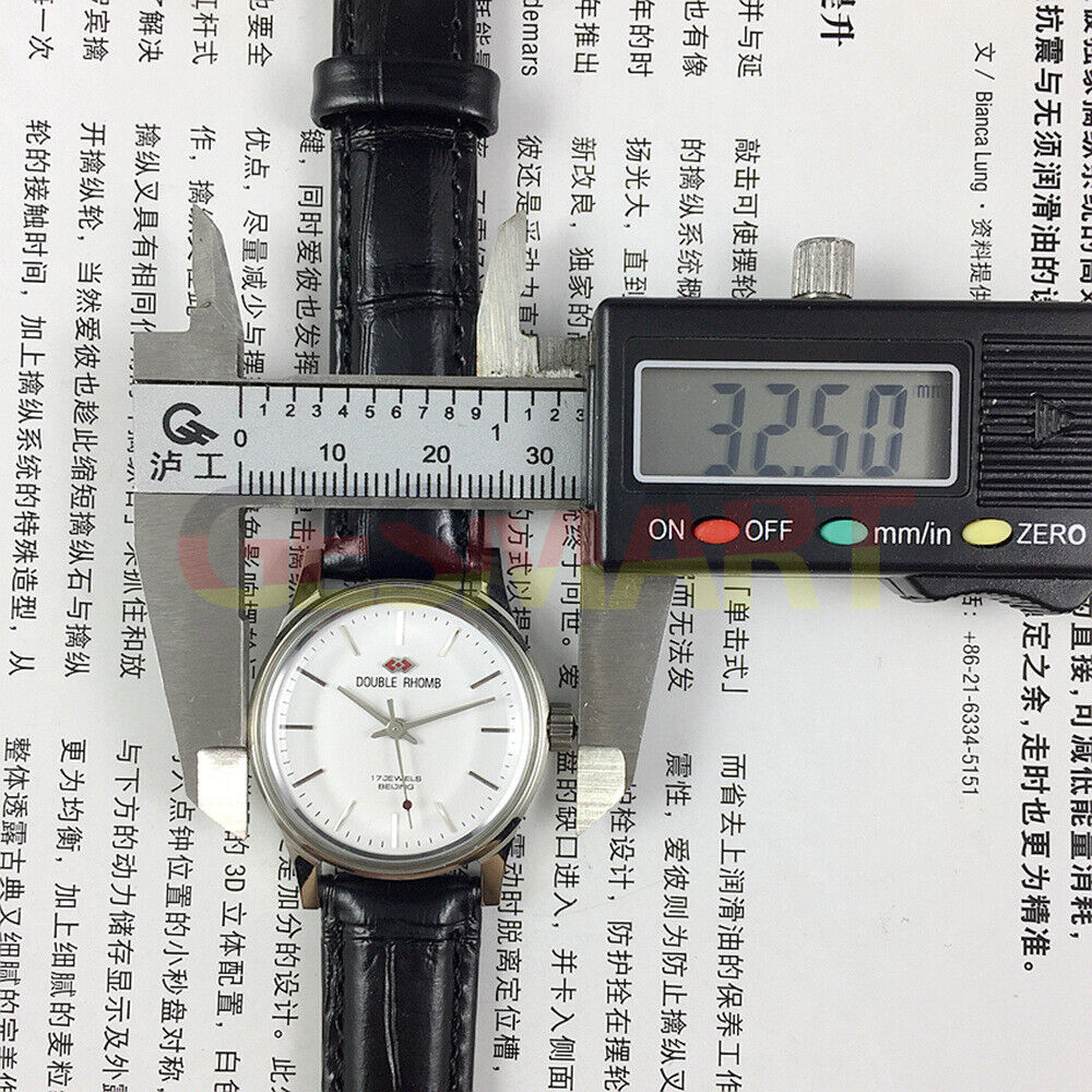 Beijing 31mm manual watch with silver case, double rhomb dial, classic 3-hand design for elegant timekeeping.