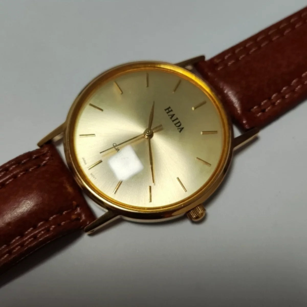 HAIDA Gold-Plated Quartz Watch Vintage Minimalist Unisex NOS