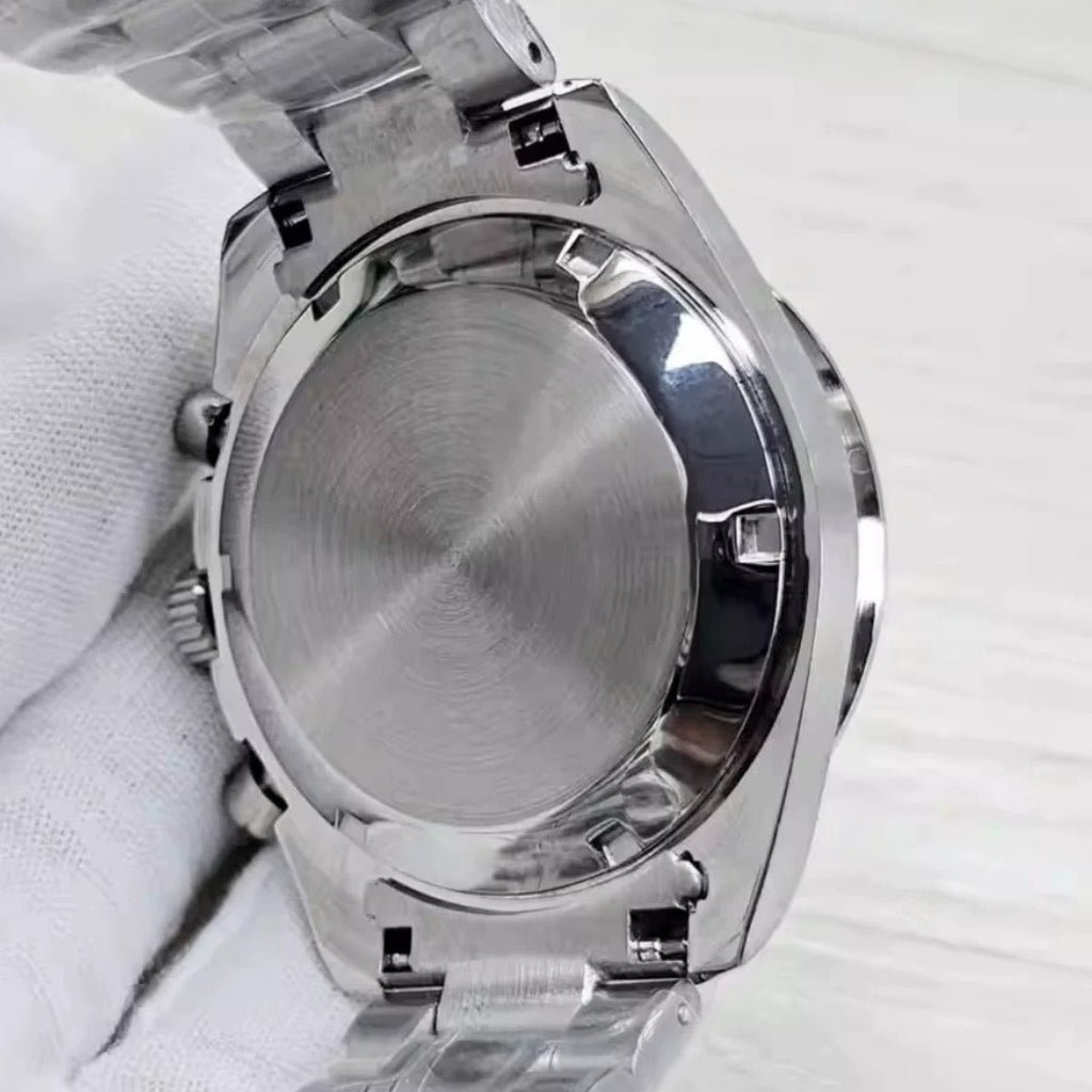 Men's 40mm Speedmaster Style Quartz Watch Steel Case VK63 Movement Mineral Glass