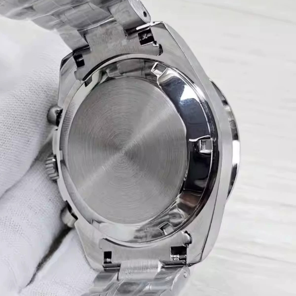 Men's 40mm Speedmaster Style Quartz Watch Steel Case VK63 Movement Mineral Glass